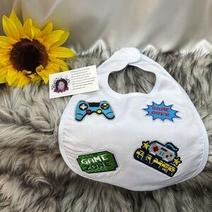 White Gaming Patch Kids Bib